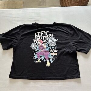 Recharge Active Wear (R.A.W.) Lift Harder Woman's cropped tee XL Lifting Gym